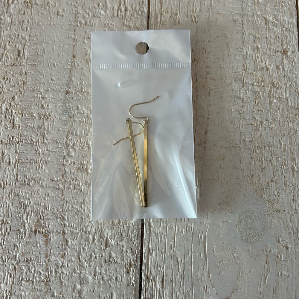 Gold (in Color) Long Rectangular Earrings From SHEIN
